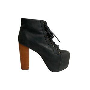 Women's Boots, Black Lace Up Ankle Boots, Jeffrey Campbell Brand Size 6